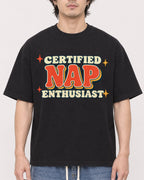 Mockup Boxy Heavyweight Tee Black male close-up 03