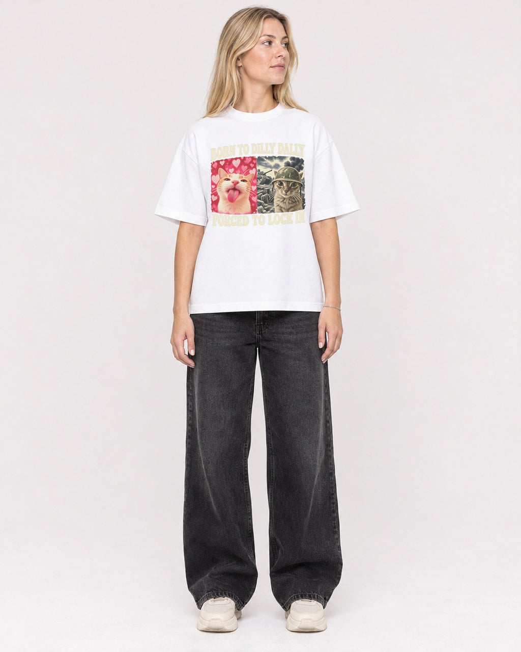 Mockup Boxy Heavyweight Tee White female full-body 08