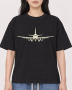 Mockup Boxy Heavyweight Tee Black female close-up 13