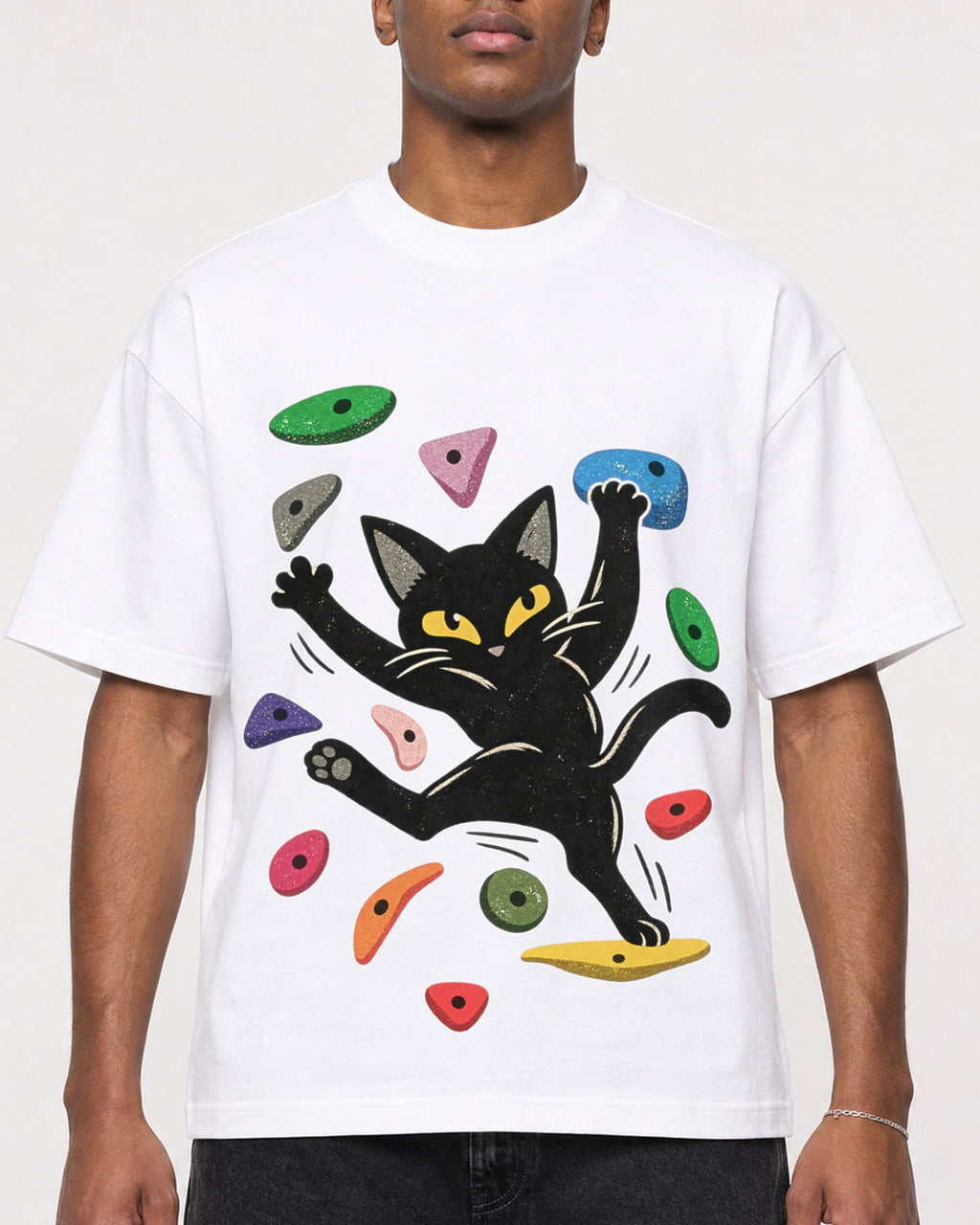 Mockup Boxy Heavyweight Tee White male close-up 15