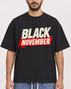 Mockup Boxy Heavyweight Tee Black male close-up 07