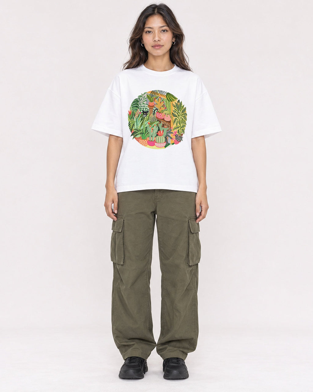 Mockup Boxy Heavyweight Tee White female full-body 02