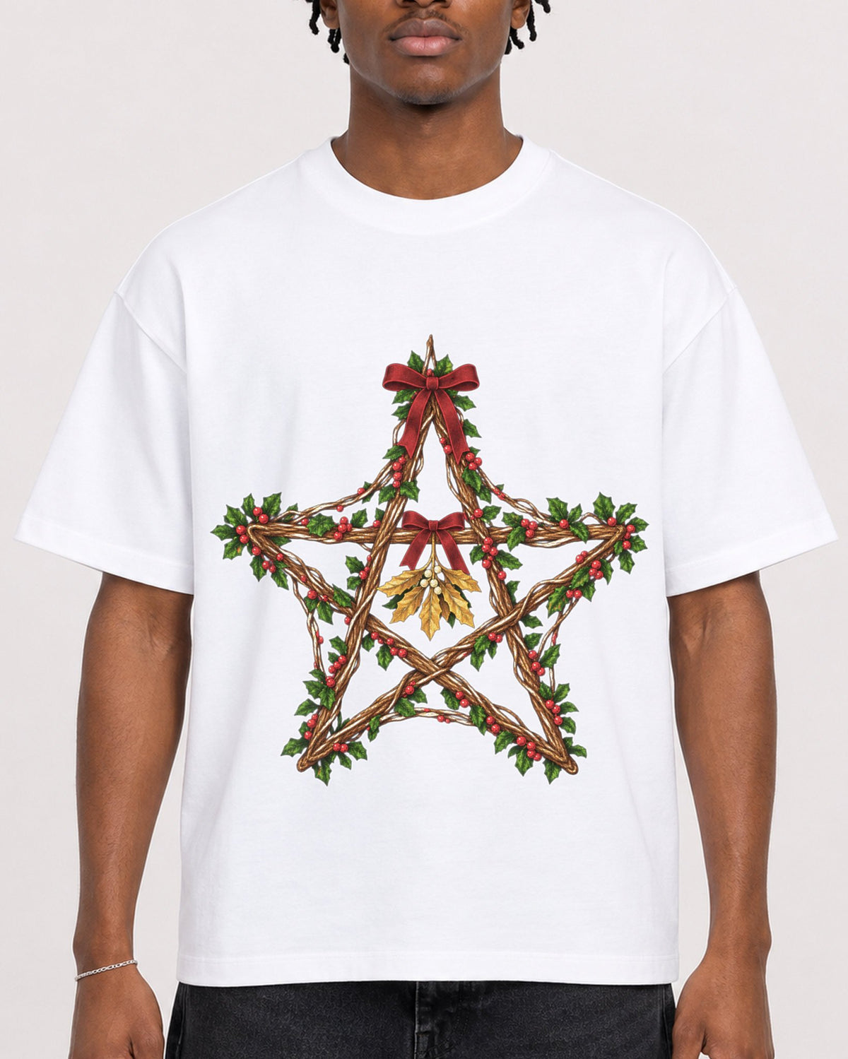 Mockup Boxy Heavyweight Tee White male close-up 05