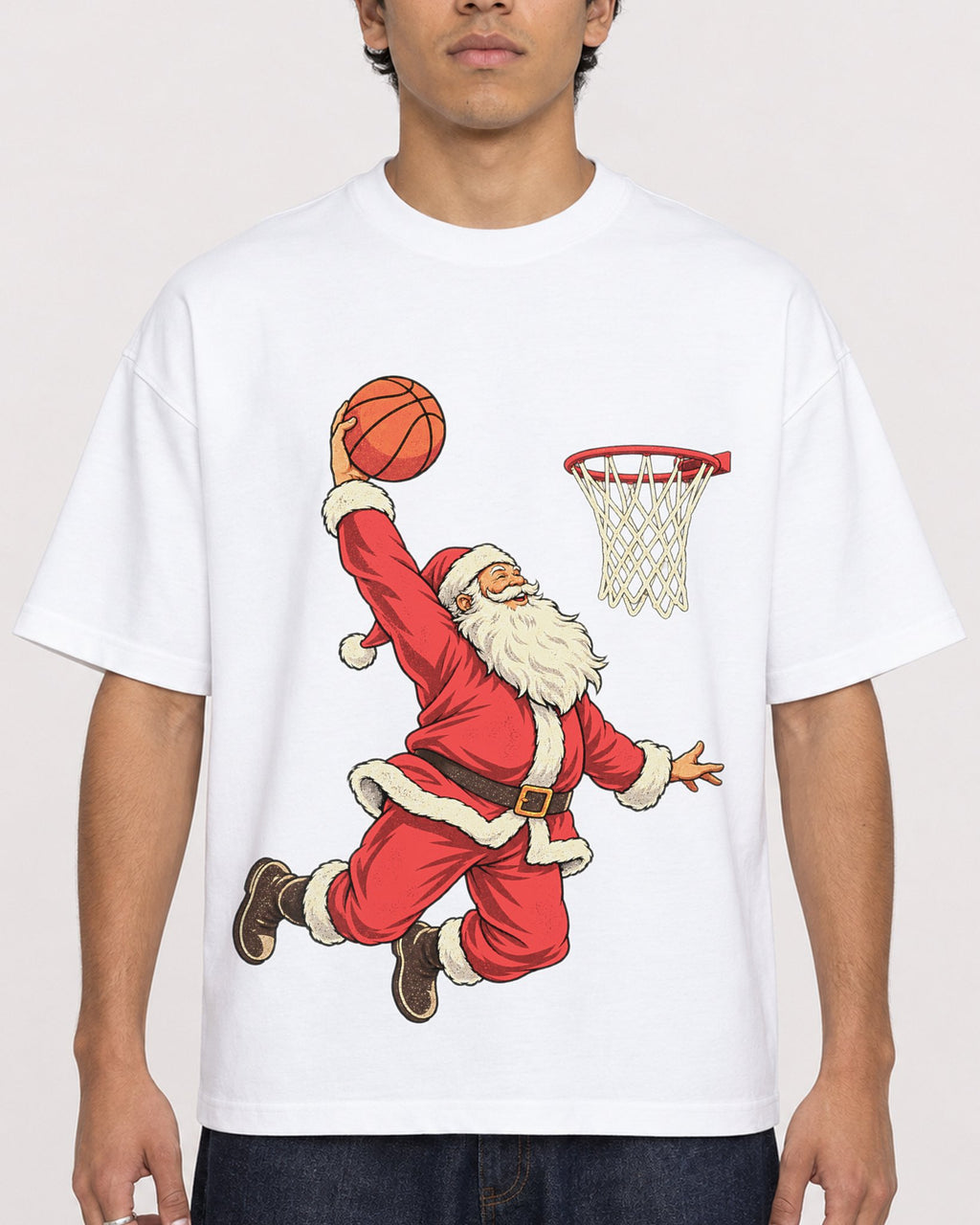 Mockup Boxy Heavyweight Tee White male close-up 46