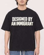 Mockup Boxy Heavyweight Tee Black male close-up 03