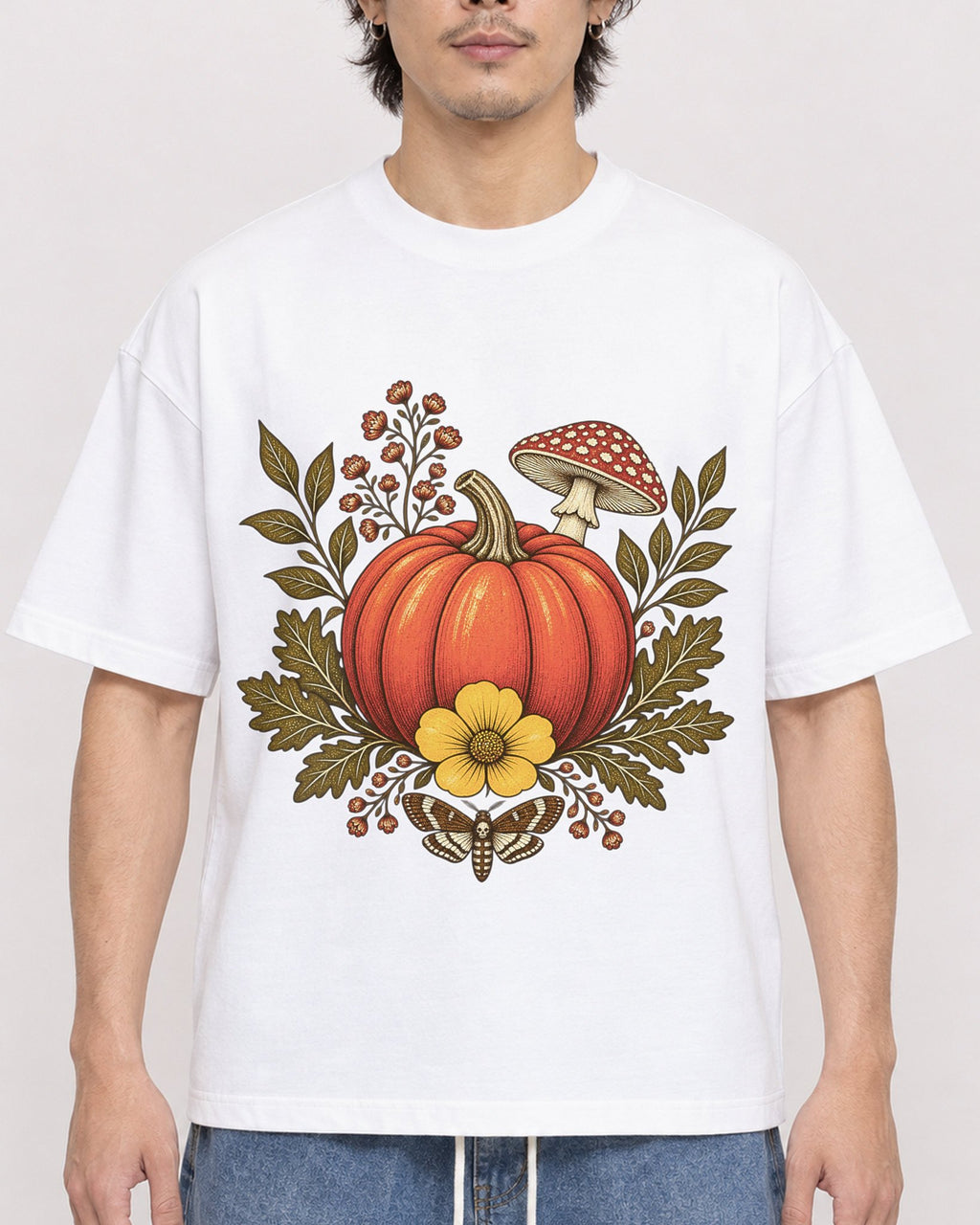 Mockup Boxy Heavyweight Tee White male close-up 03