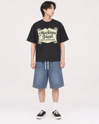 Mockup Boxy Heavyweight Tee Black male full-body 11
