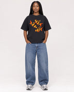 Mockup Boxy Heavyweight Tee Black female full-body 04