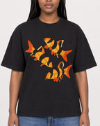 Mockup Boxy Heavyweight Tee Black female close-up 04