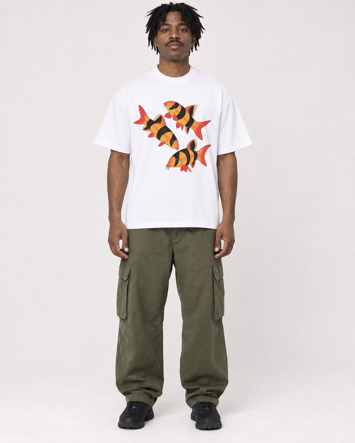 Mockup Boxy Heavyweight Tee White male full-body 04