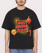 Mockup Boxy Heavyweight Tee Black male close-up 02