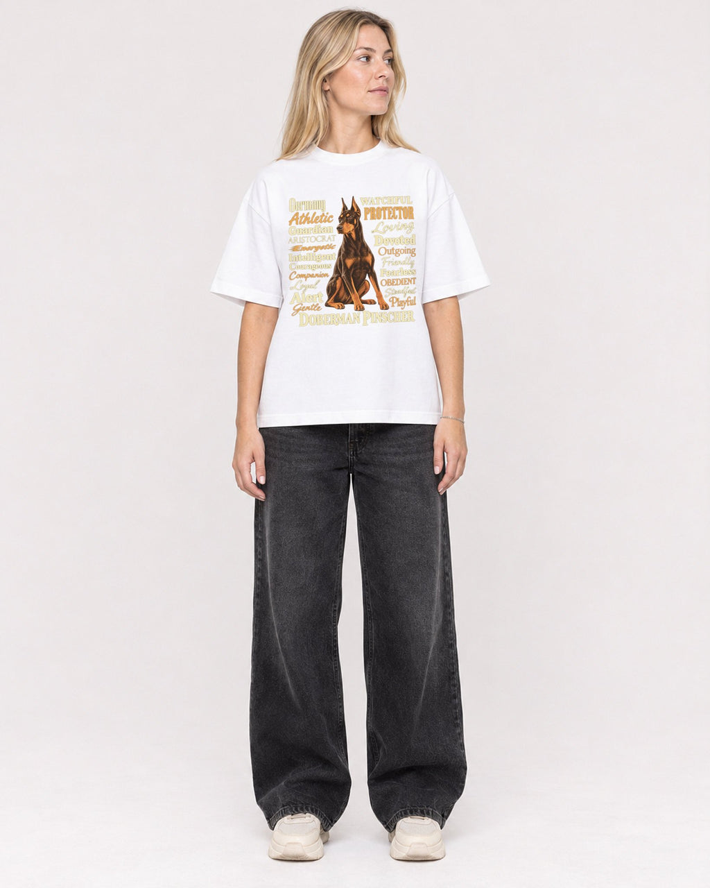 Mockup Boxy Heavyweight Tee White female full-body 08