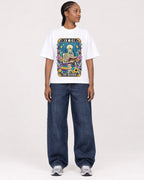 Mockup Boxy Heavyweight Tee White female full-body 44