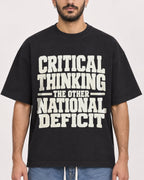 Mockup Boxy Heavyweight Tee Black male close-up 07