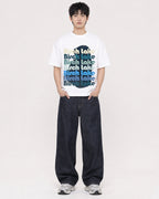 Mockup Boxy Heavyweight Tee White male full-body 01