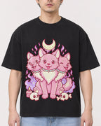 Mockup Boxy Heavyweight Tee Black male close-up 13
