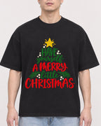 Mockup Boxy Heavyweight Tee Black male close-up 33