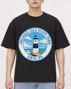 Mockup Boxy Heavyweight Tee Black male close-up 01
