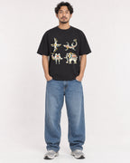 Mockup Boxy Heavyweight Tee Black male full-body 02