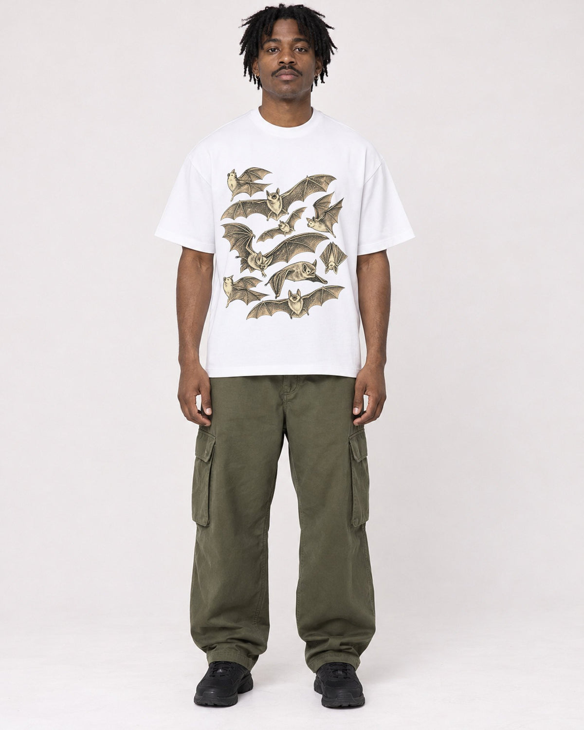 Mockup Boxy Heavyweight Tee White male full-body 04