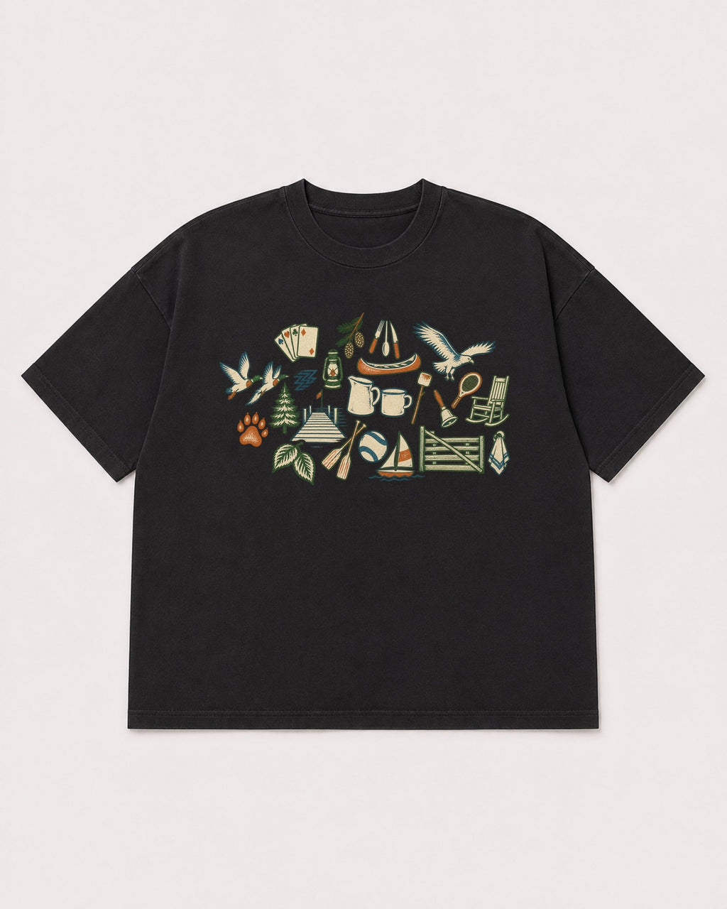 Mockup Boxy Heavyweight Tee Black product