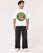 Mockup Boxy Heavyweight Tee White male full-body 10