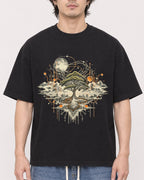 Mockup Boxy Heavyweight Tee Black male close-up 03