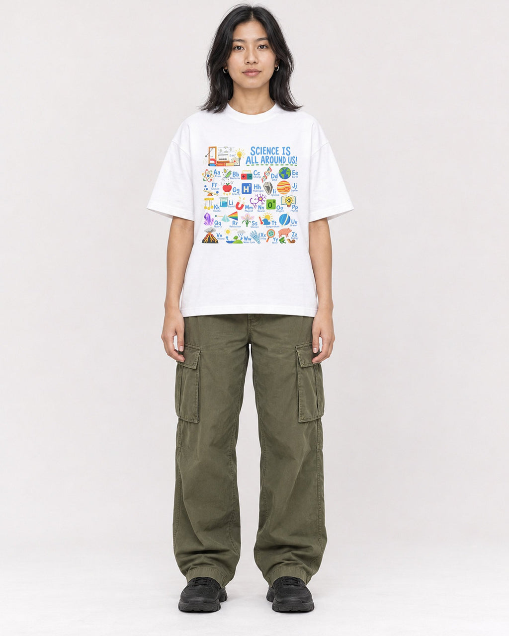 Mockup Boxy Heavyweight Tee White female full-body 22