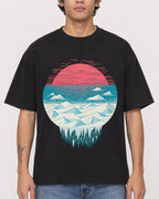 Mockup Boxy Heavyweight Tee Black male close-up 06