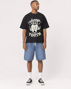 Mockup Boxy Heavyweight Tee Black male full-body 35