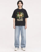 Mockup Boxy Heavyweight Tee Black male full-body 41
