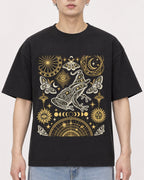 Mockup Boxy Heavyweight Tee Black male close-up 01
