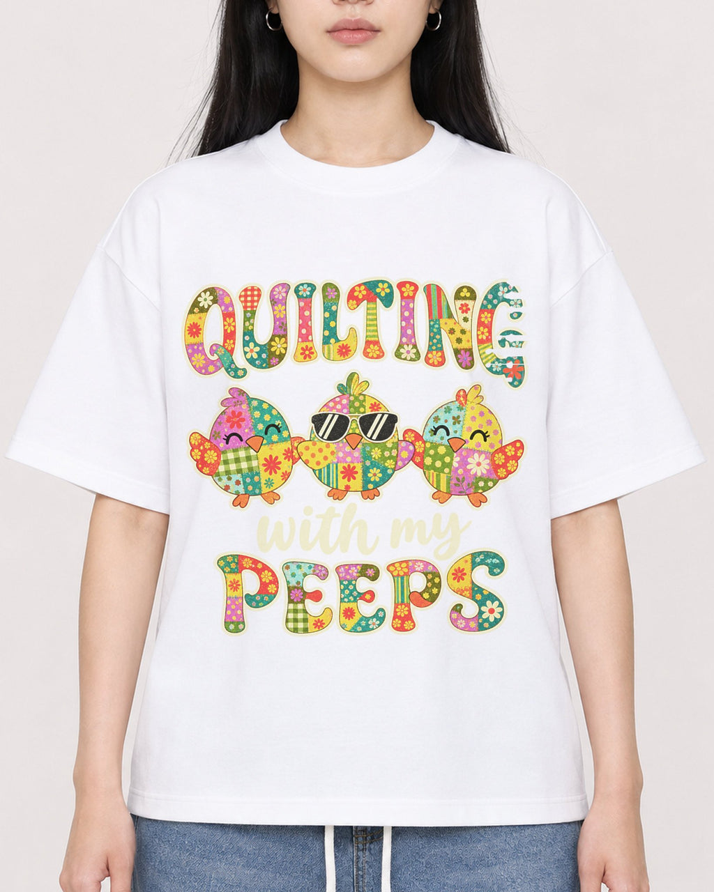 Mockup Boxy Heavyweight Tee White female close-up 01