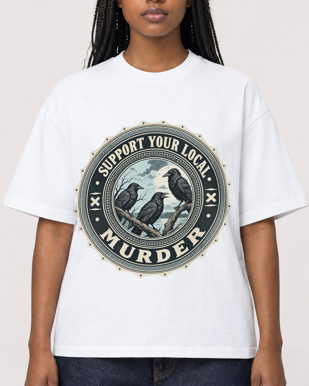 Mockup Boxy Heavyweight Tee White female close-up 04