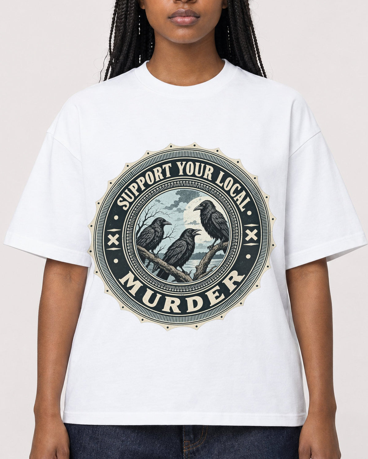 Mockup Boxy Heavyweight Tee White female close-up 04