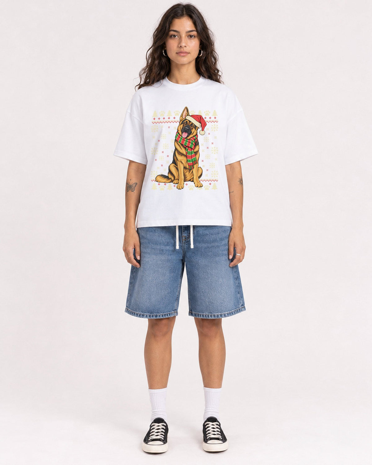Mockup Boxy Heavyweight Tee White female full-body 06