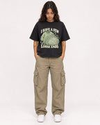 Mockup Boxy Heavyweight Tee Black female full-body 06