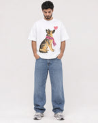 Mockup Boxy Heavyweight Tee White male full-body 07