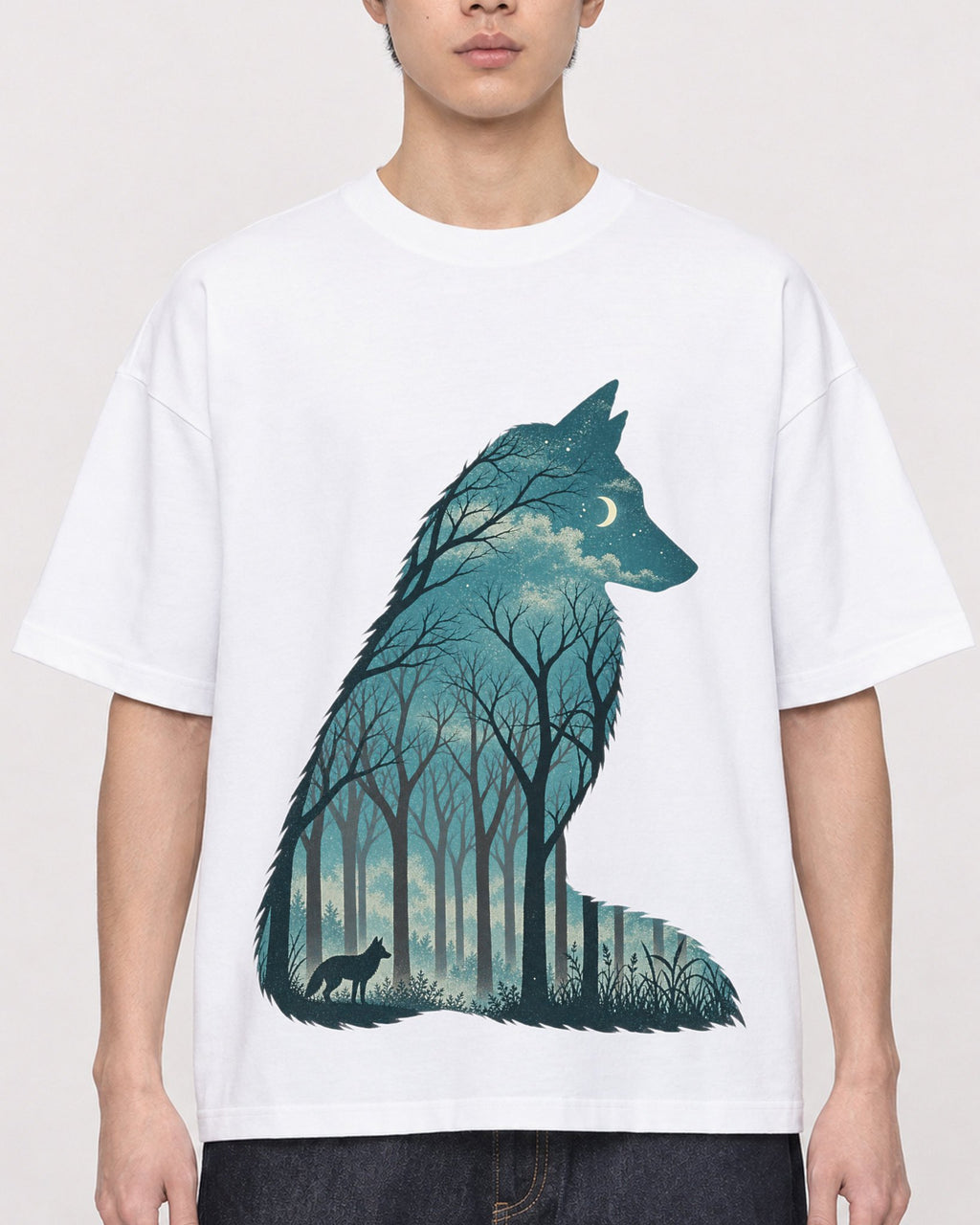 Mockup Boxy Heavyweight Tee White male close-up 01