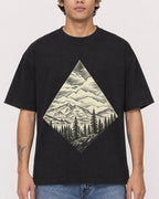 Mockup Boxy Heavyweight Tee Black male close-up 06