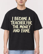 Mockup Boxy Heavyweight Tee Black male close-up 13