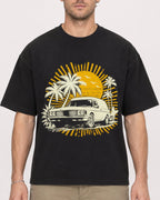 Mockup Boxy Heavyweight Tee Black male close-up 08