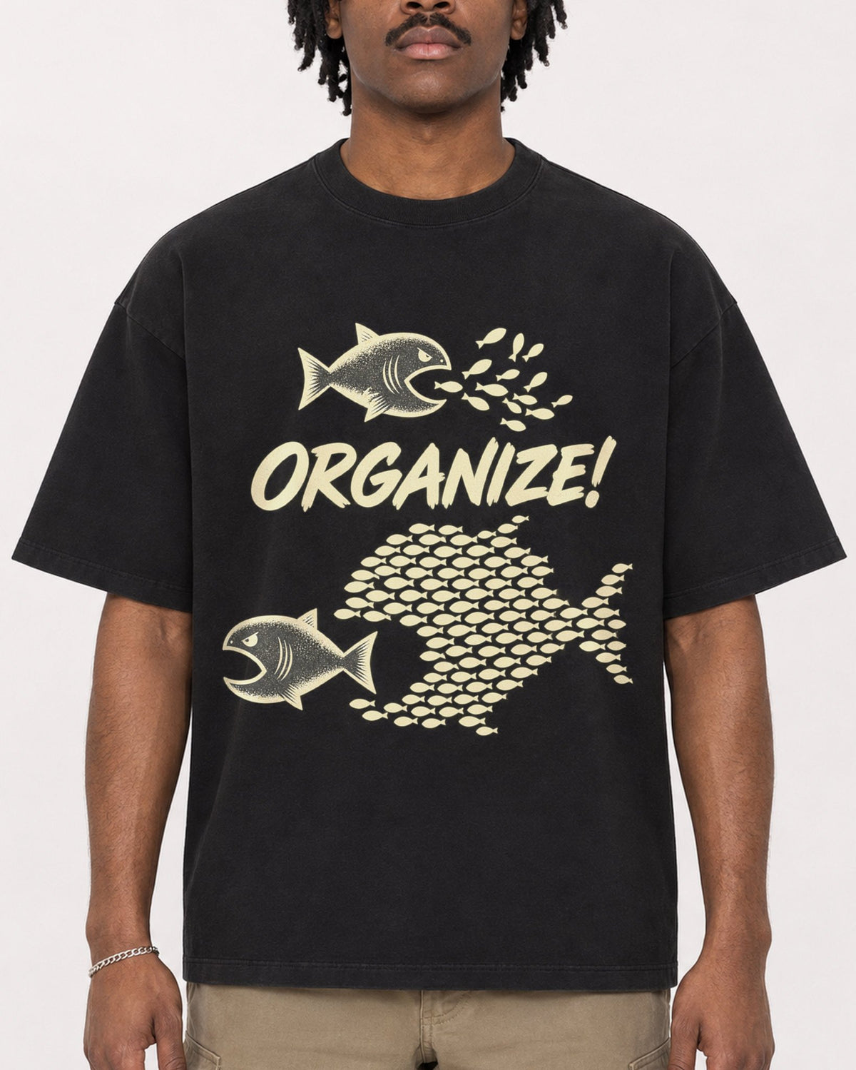 Mockup Boxy Heavyweight Tee Black male close-up 04