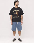 Mockup Boxy Heavyweight Tee Black male full-body 47