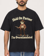 Mockup Boxy Heavyweight Tee Black male close-up 47
