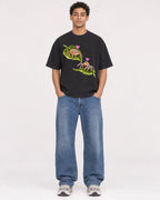 Mockup Boxy Heavyweight Tee Black male full-body 10