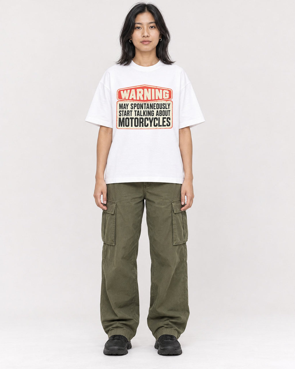 Mockup Boxy Heavyweight Tee White female full-body 22