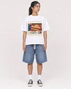 Mockup Boxy Heavyweight Tee White female full-body 16