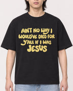 Mockup Boxy Heavyweight Tee Black male close-up 41