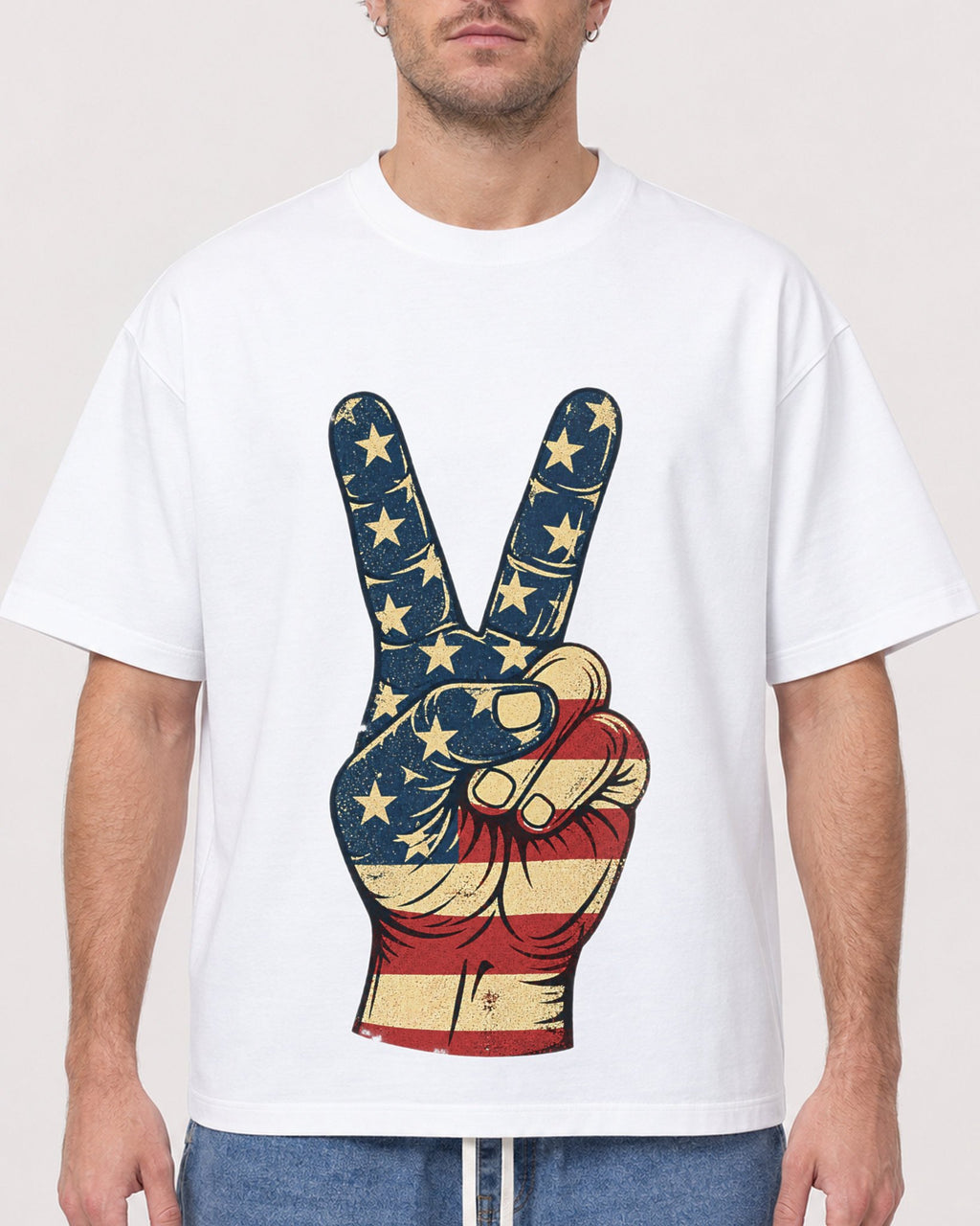 Mockup Boxy Heavyweight Tee White male close-up 08